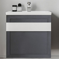 Бриклаер Мебель для ванной Берлин 60 оникс серый – фотография-8